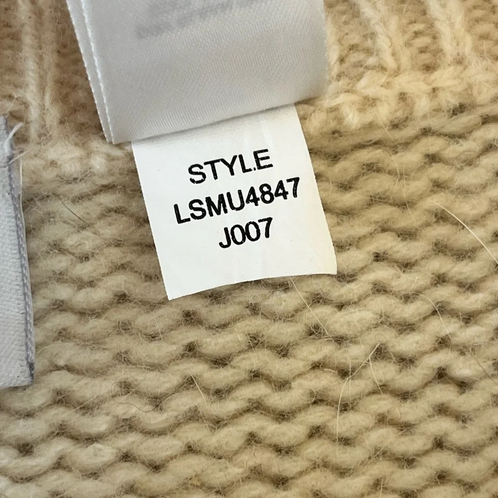 Liz Claiborne Vtg lambs wool blend tie waist sweater, Hudson Bay stripe design - Picture 14 of 16